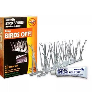 KEEP BIRDS OFF 10 linear 1-ft x 3 in wide strips -Harmless to birds.